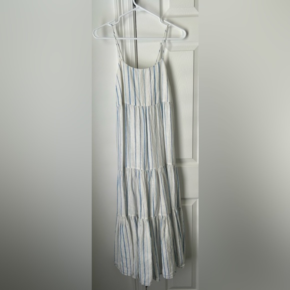 Madewell Size 2 Women’s White Dress with Blue Stripes - Picture 1 of 4